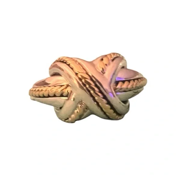 Tiffany & Co. Vintage Crossover X Ring Sterling Silver & 18K Gold Size 7.25 - Picture 2 of 9